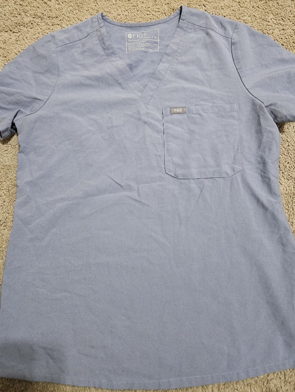 FIGS Light Blue V-Neck Scrub Shirt